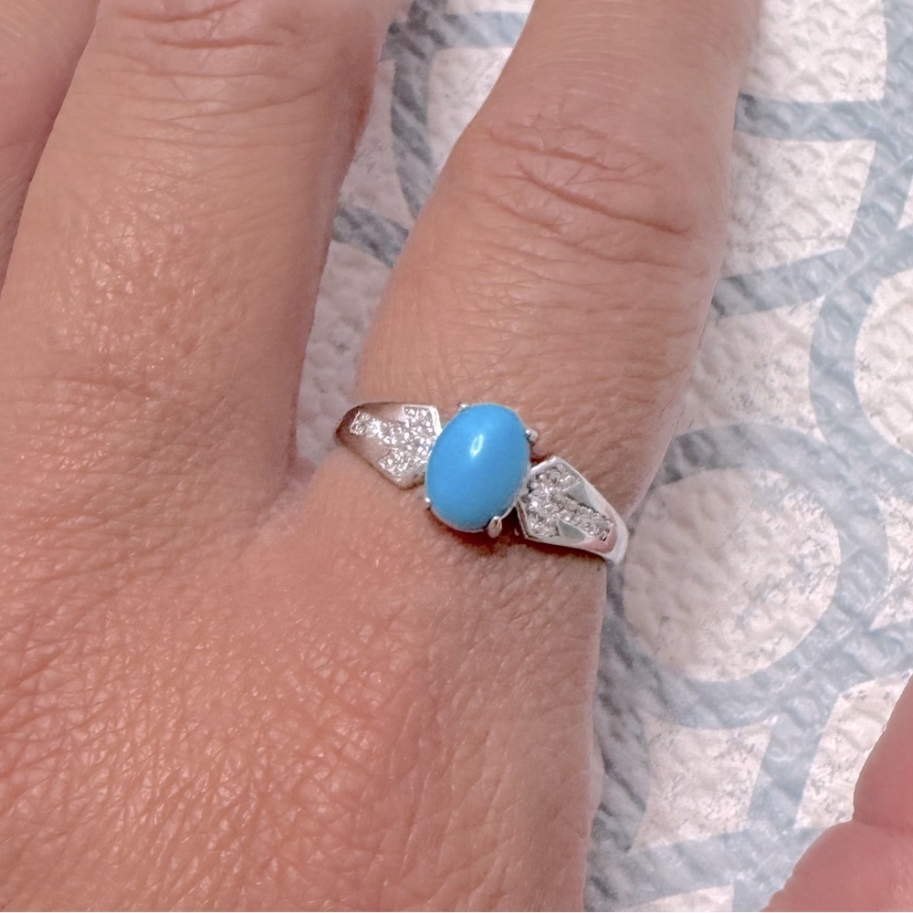 Dainty Sterling 925 Silver and Turquoise Ring